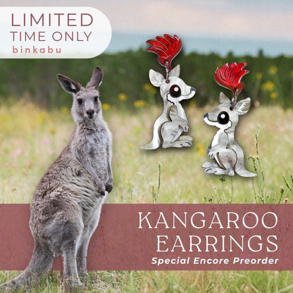 SPECIAL PREORDER - Eastern Grey Kangaroo Dangles - Ships March-April 2026
