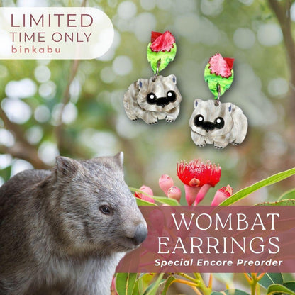 SPECIAL PREORDER - Bare-Nosed Wombat Dangles - Ships March-April 2026