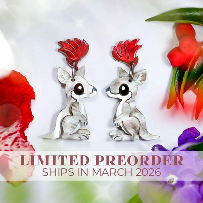 SPECIAL PREORDER - Eastern Grey Kangaroo Dangles - Ships March-April 2026