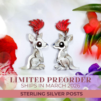 SPECIAL PREORDER - Eastern Grey Kangaroo Dangles - Ships March-April 2026