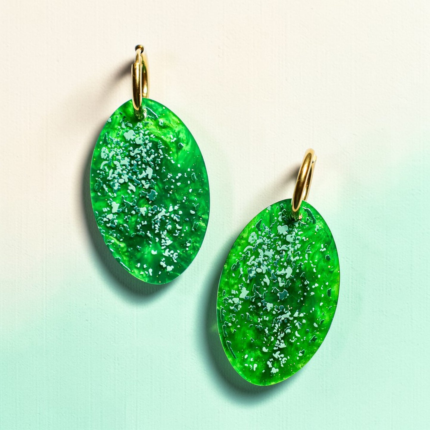 Cassowary Egg Hoop Earrings - Mini Bird Egg Series