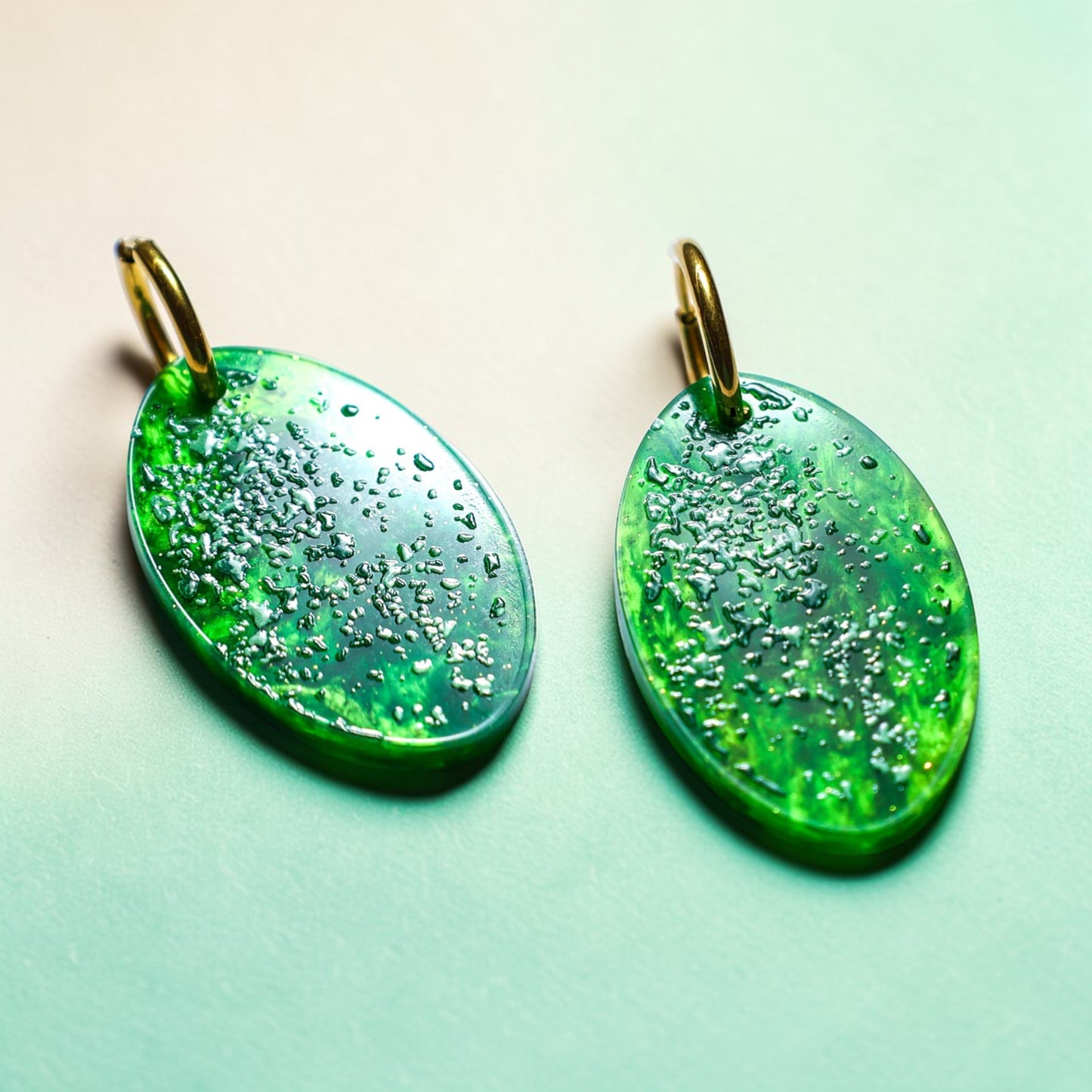 Cassowary Egg Hoop Earrings - Mini Bird Egg Series