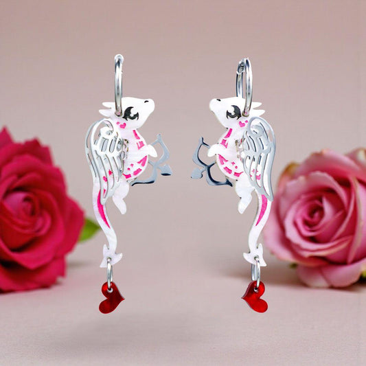 Cupid Dragon Earrings - Polished Stainless Steel - Signature Hybrid Edition