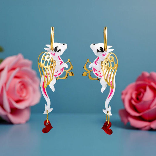 Cupid Dragon Earrings - 18k Gold-Plated - Signature Hybrid Edition