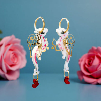 Cupid Dragon Earrings - 18k Gold-Plated - Signature Hybrid Edition