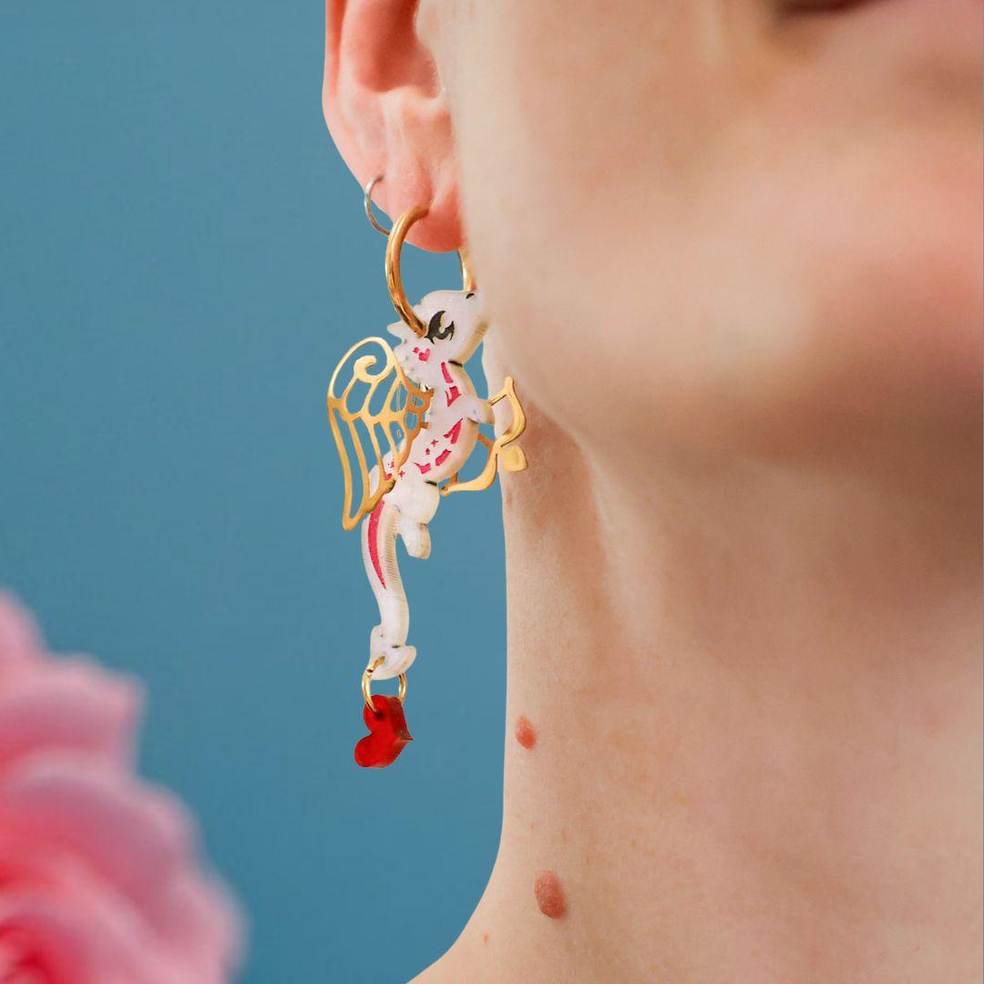 Cupid Dragon Earrings - 18k Gold-Plated - Signature Hybrid Edition