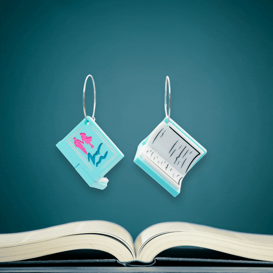 3D Book Earrings - Friends-to-Lovers - Handmade Bookish Jewellery