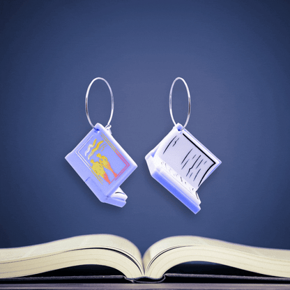 3D Book Earrings - Holiday Romance - Handmade Bookish Jewellery