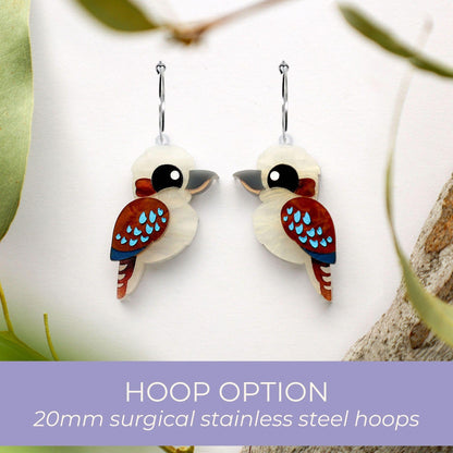 Kookaburra Studs - Statement Bird Earrings