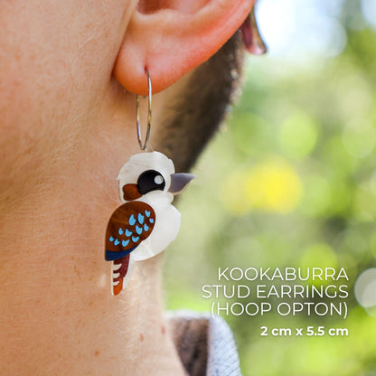Kookaburra Studs - Statement Bird Earrings