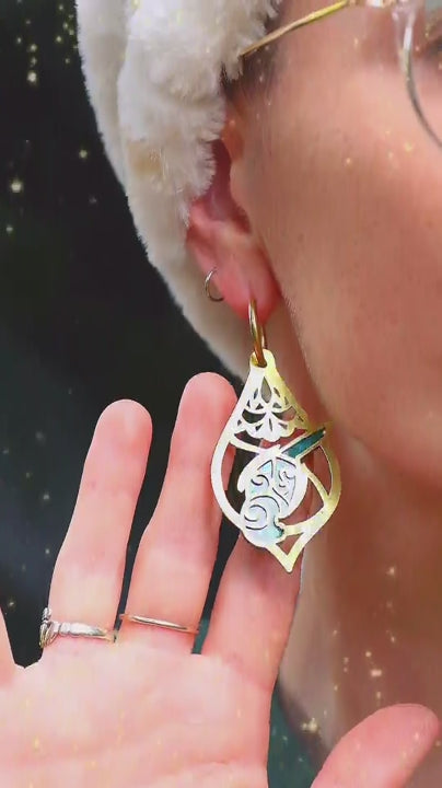 LIMITED EDITION: Golden Teardrop Lorikeet Hoop Earrings - 2025 Christmas Collection