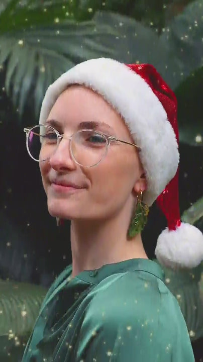 LIMITED EDITION: Mismatched Christmas Feathers - 2-in-1 Hoop Earrings - 2025 Christmas Collection