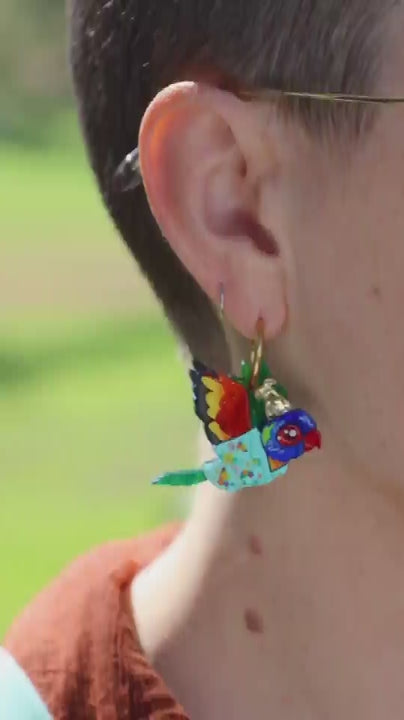 Birds in Bird Shirts - Rainbow Lorikeet Earrings - 2026 Birthday Collection