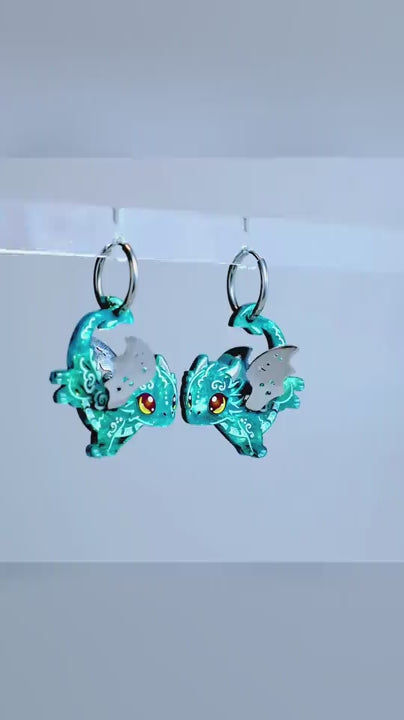 PREORDER - GALAXA - 3D Dragon Earrings - Shipping Early-Mid July
