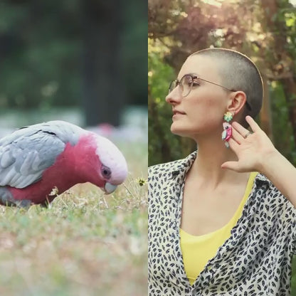 Galah Earrings - Statement Bird Earrings