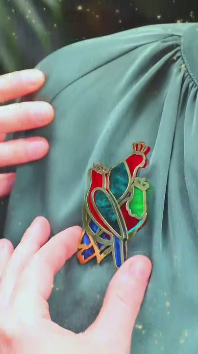 LIMITED EDITION: Three Wise King Parrots Brooch - 2025 Christmas Collection