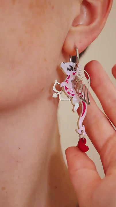 Cupid Dragon Earrings - Polished Stainless Steel - Signature Hybrid Edition