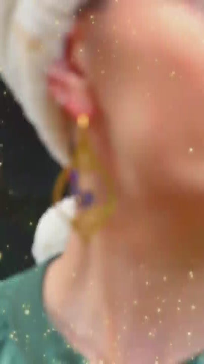 LIMITED EDITION: Golden Teardrop Fairywren Hoop Earrings - 2025 Christmas Collection