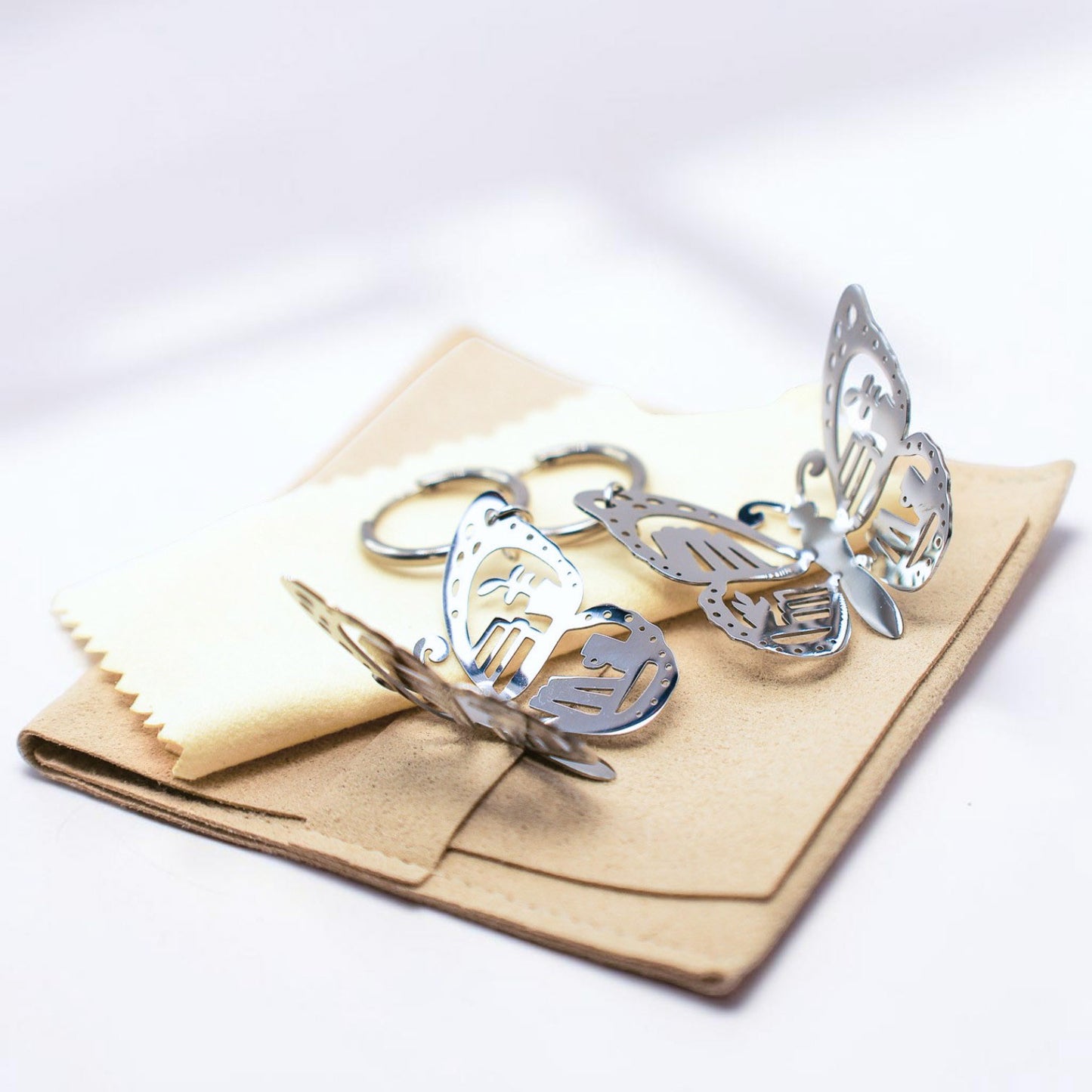 3D ‘Bookish Butterfly’ Hoop Earrings - Refined Metal Jewellery - Polished Stainless Steel