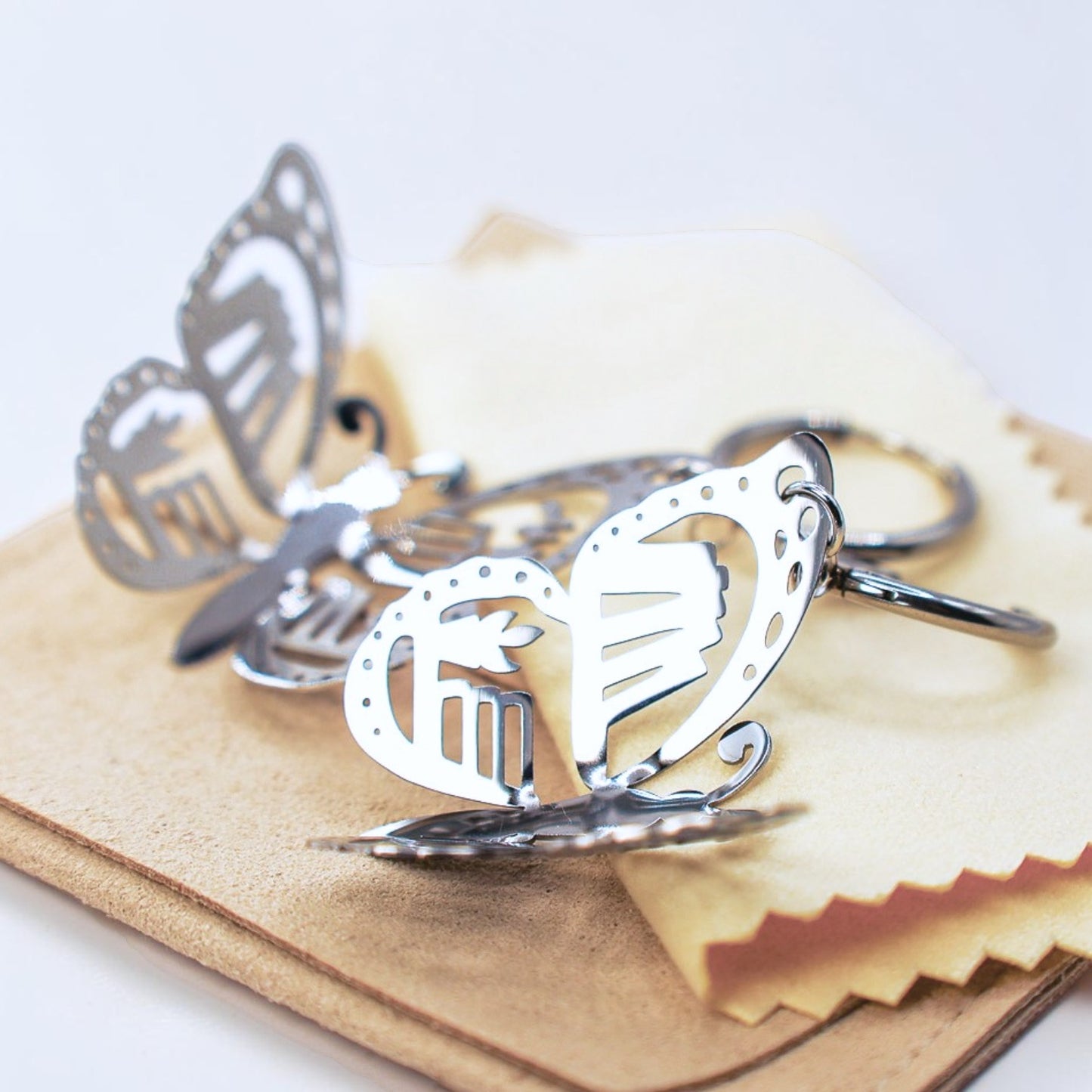 3D ‘Bookish Butterfly’ Hoop Earrings - Refined Metal Jewellery - Polished Stainless Steel