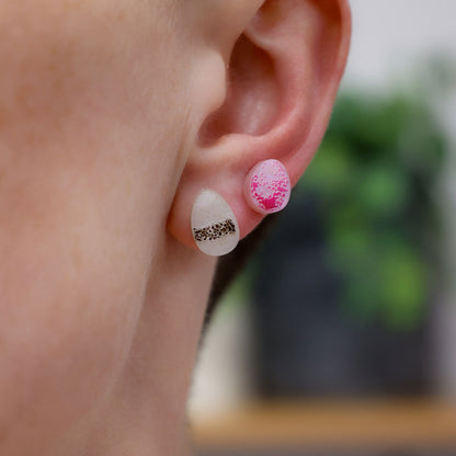 Willie Wagtail Egg Stud Earrings - Mini Bird Egg Series