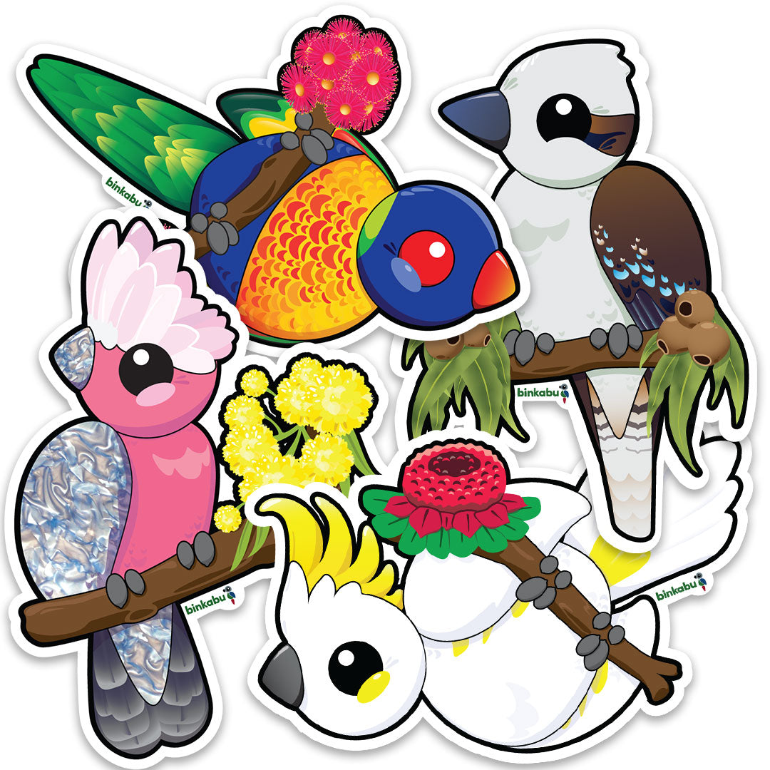 gloss vinyl bird stickers