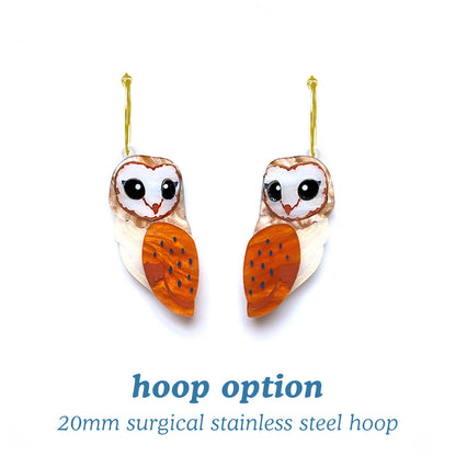 Barn Owl Studs - Birds of Prey Earrings