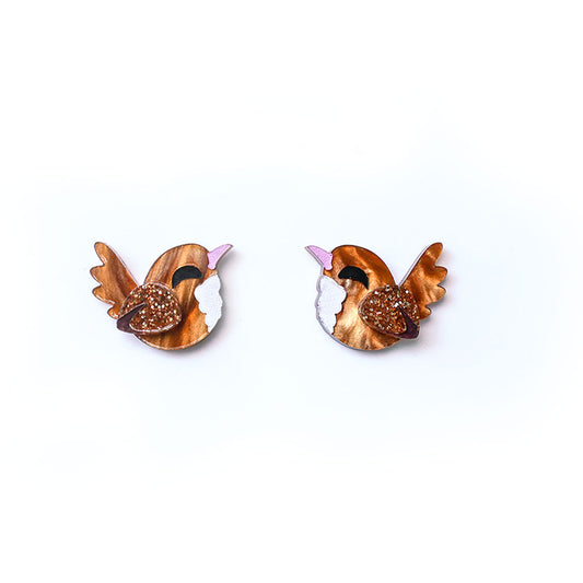 Eastern Bristlebird earrings BINKABU