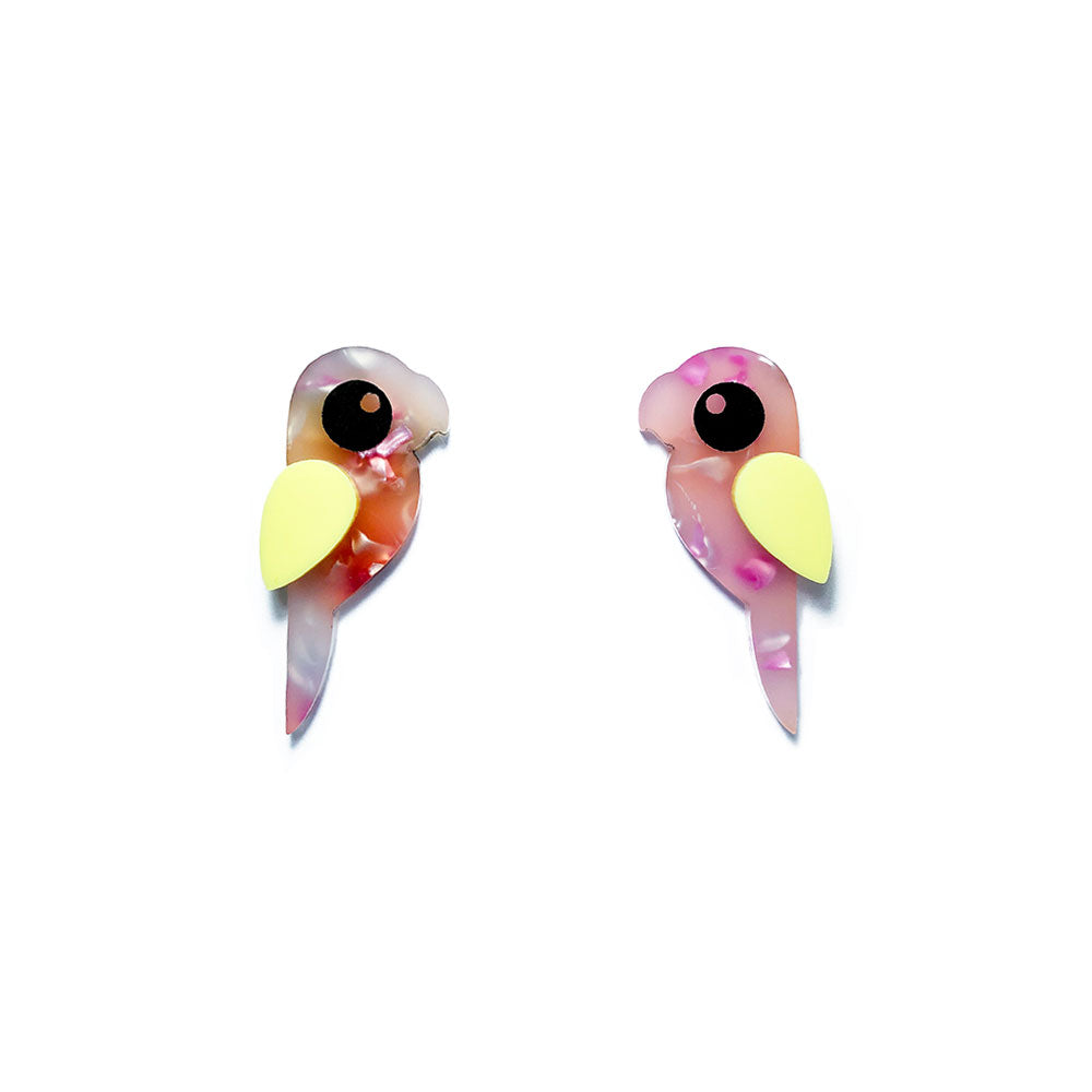 Binkabu party parrot acrylic bird earrings