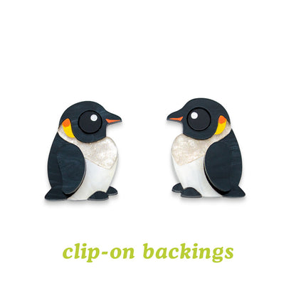 Emperor Penguin Studs - Statement Bird Earrings