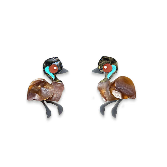 BINKABU Acrylic emu earrings native Aussie bird earrings