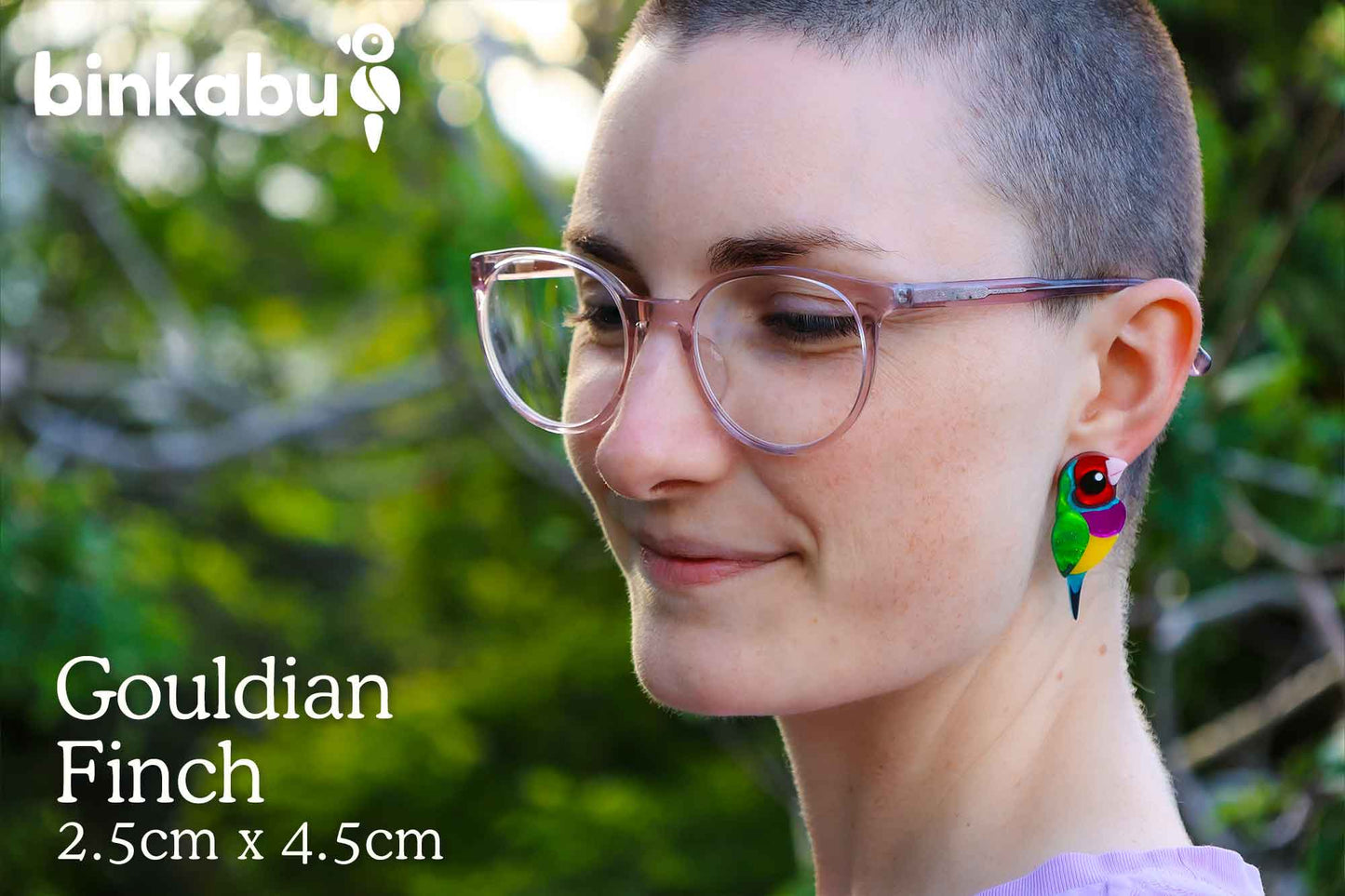 Gouldian Finch Studs - Statement Bird Earrings