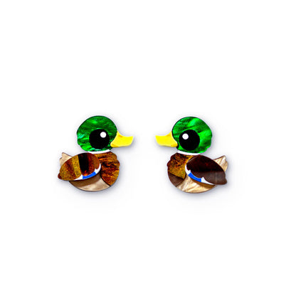 Binkabu acrylic mallard duck earrings