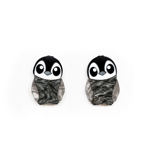 Baby Emperor Penguin Studs - Statement Bird Earrings
