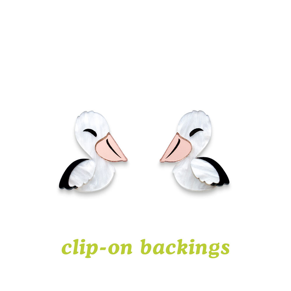 Pelican Studs - Statement Bird Earrings