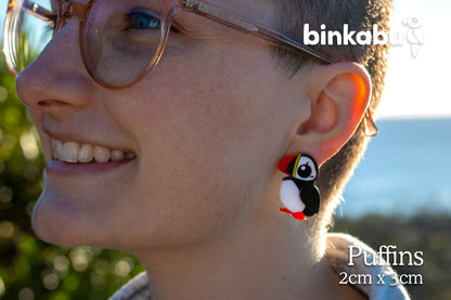 BINKABU puffin stud earrings
