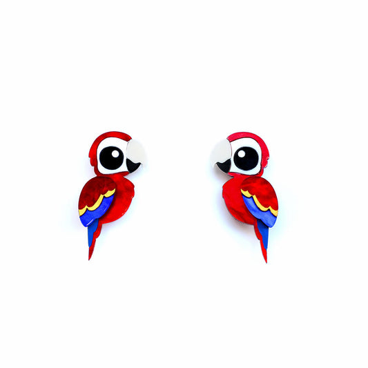 WHOLESALE - Scarlet Macaw Studs