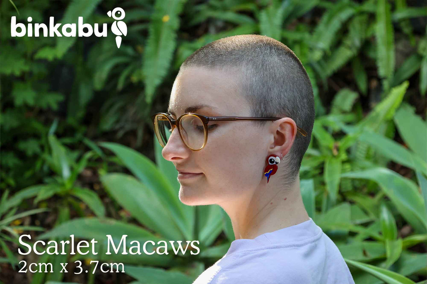 Scarlet Macaw Studs - Statement Bird Earrings