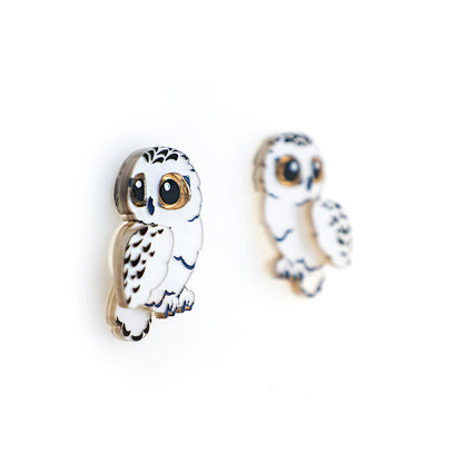 BINKABU Snowy Owl Stud Earrings
