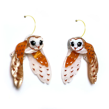 BINKABU barn owl hoop earrings