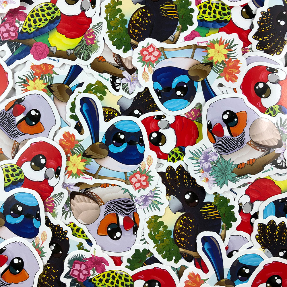 Binkabu vinyl gloss bird stickers