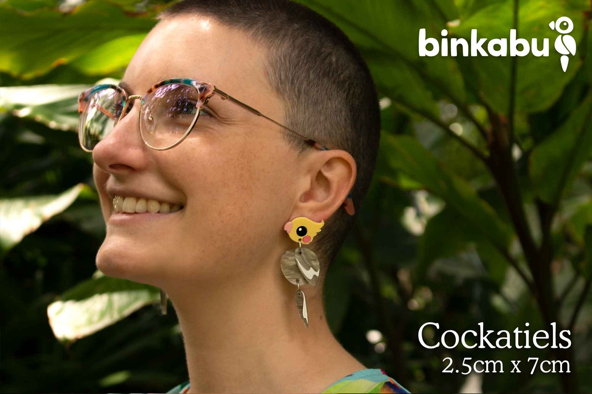 Acrylic cockatiel earrings handmade Australiana