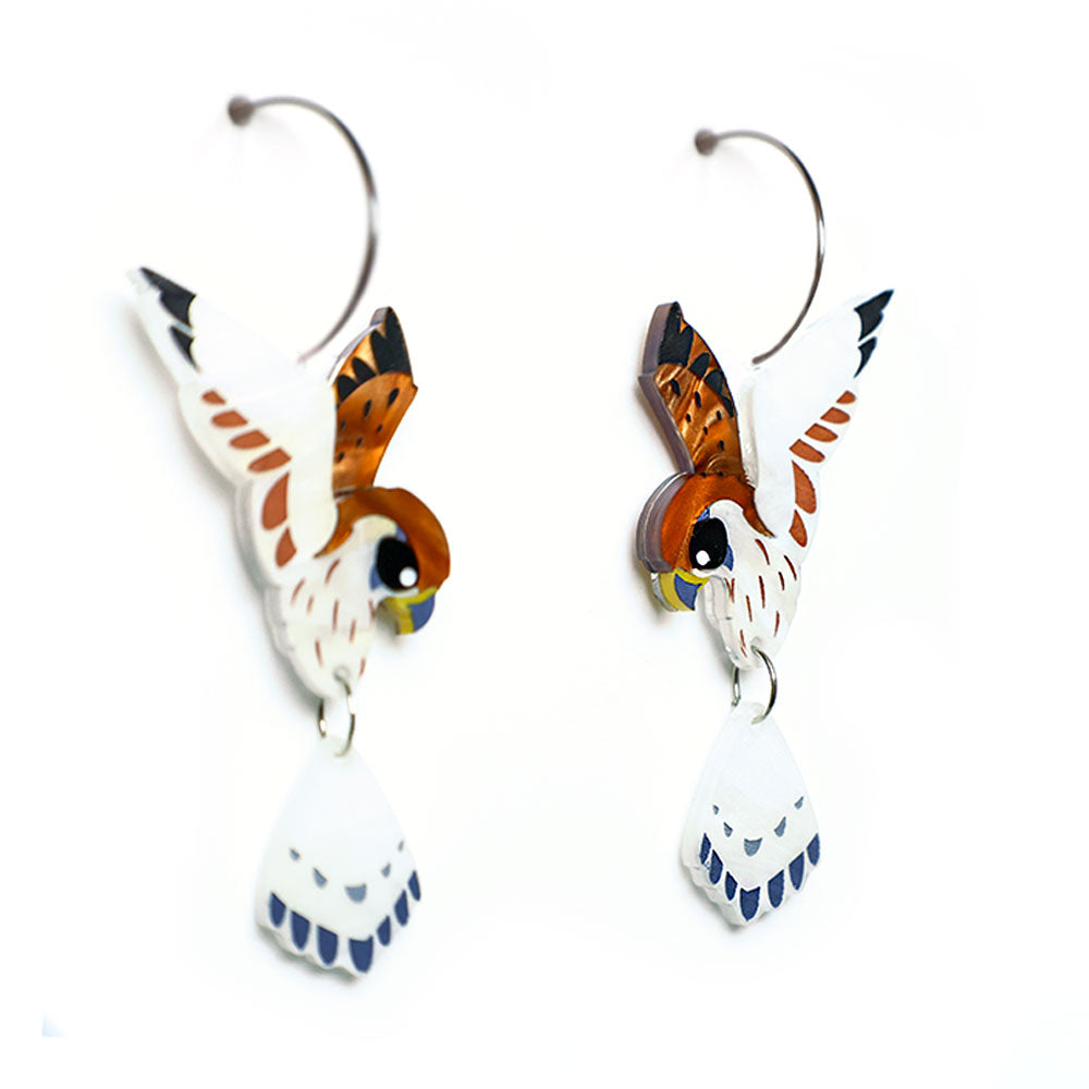 BINKABU nankeen kestrel hoop bird earrings