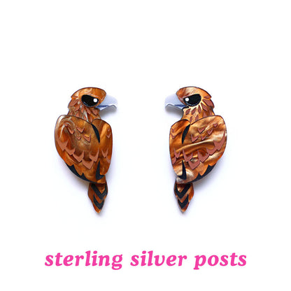 BINKABU wedge-tailed eagle stud bird earrings